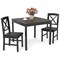3-Piece Dining Table Set with Wooden Square Table and Ergonomic Backrest Chairs